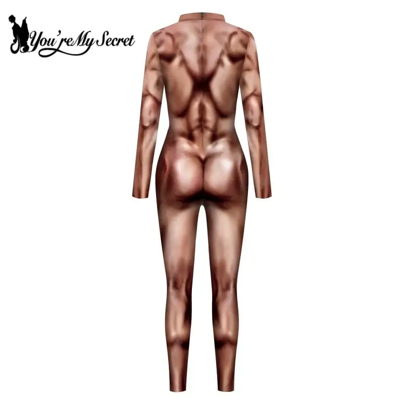 [أنت سري] أزياء الهالوين التأثيرية للبالغين بدلة العضلات المطبوعة ثلاثية الأبعاد للبطل الخارق كرنفال لعب الأدوار المرحلة