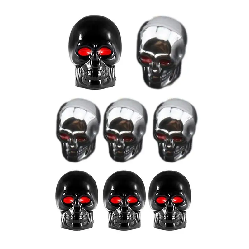 4Pcs/Set Universal Car Skull Style Antirust Copper Core Motorcycle Bike Car Wheel Tyre Tires Valve Stem Caps Car Vehicle Styling