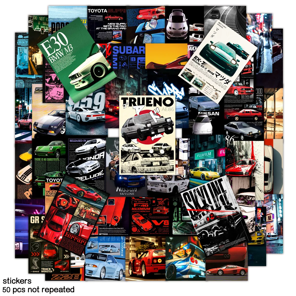 10/30/50PCS Cool Car JDM Poster Cartoon Sticker FAI DA TE Telefono Laptop Bagagli Skateboard Graffiti Decalcomanie Divertimento per il Capretto