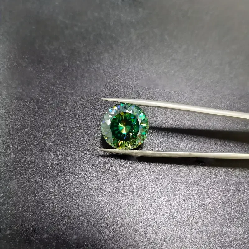 Moissanita verde facetado 6,5x6,5mm 1ct DIY anillo y COLLAR COLGANTE