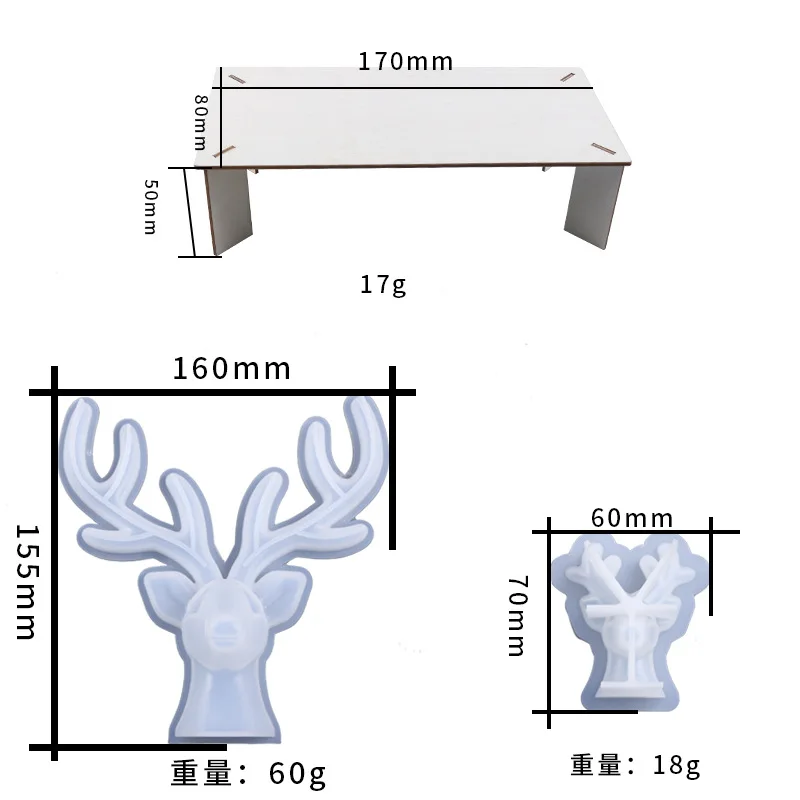 3D Deer Horn Jewelry Necklace Crystal Epoxy Resin Mold Storage Rack Silicone Mold Home Decoration DlY Garden Fence Decoration