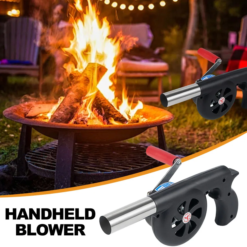 

Hand BBQ Fan Outdoor BBQ Fan Powerful Air Blower For Barbecue Picnic Manual Crank Grill BBQ Fan Fire Bellows barbecue Tools