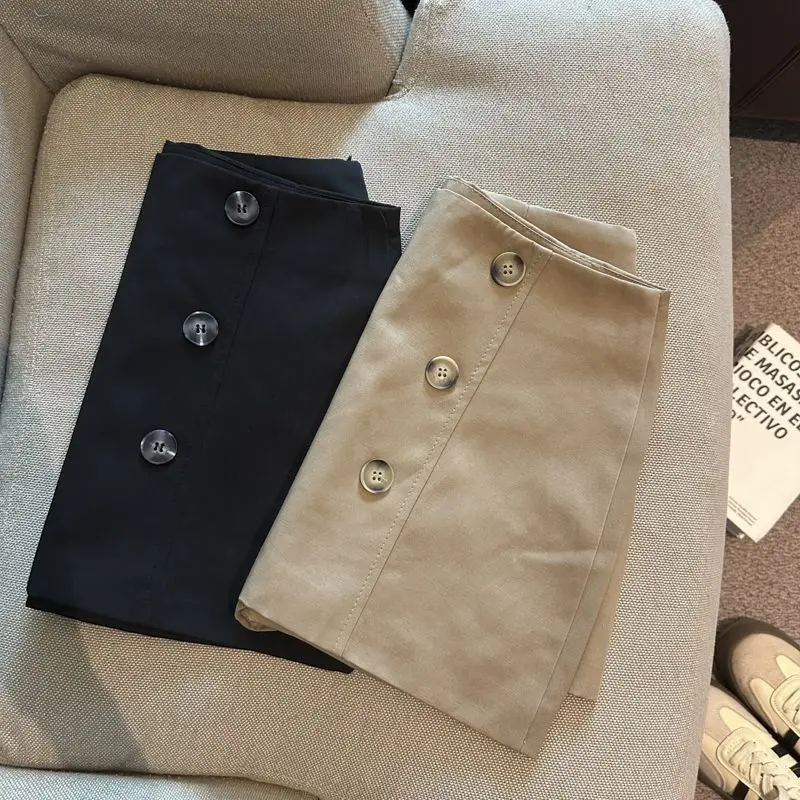 2026 Spring Summer High Waist Suit Skirt Women Double Breasted Bodycon A Line Mini Skirt Anti Exposure Fashion Streetwear