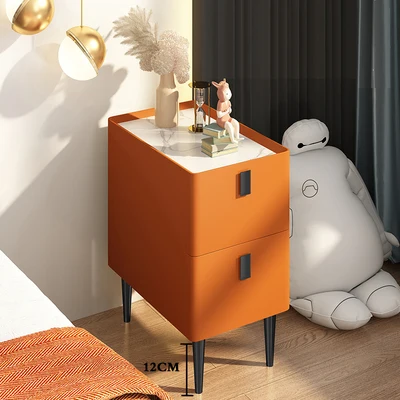 Small bedroom bedside table, mini rock slab, ultra-narrow, modern, simple, bedside light luxury storage cabinet