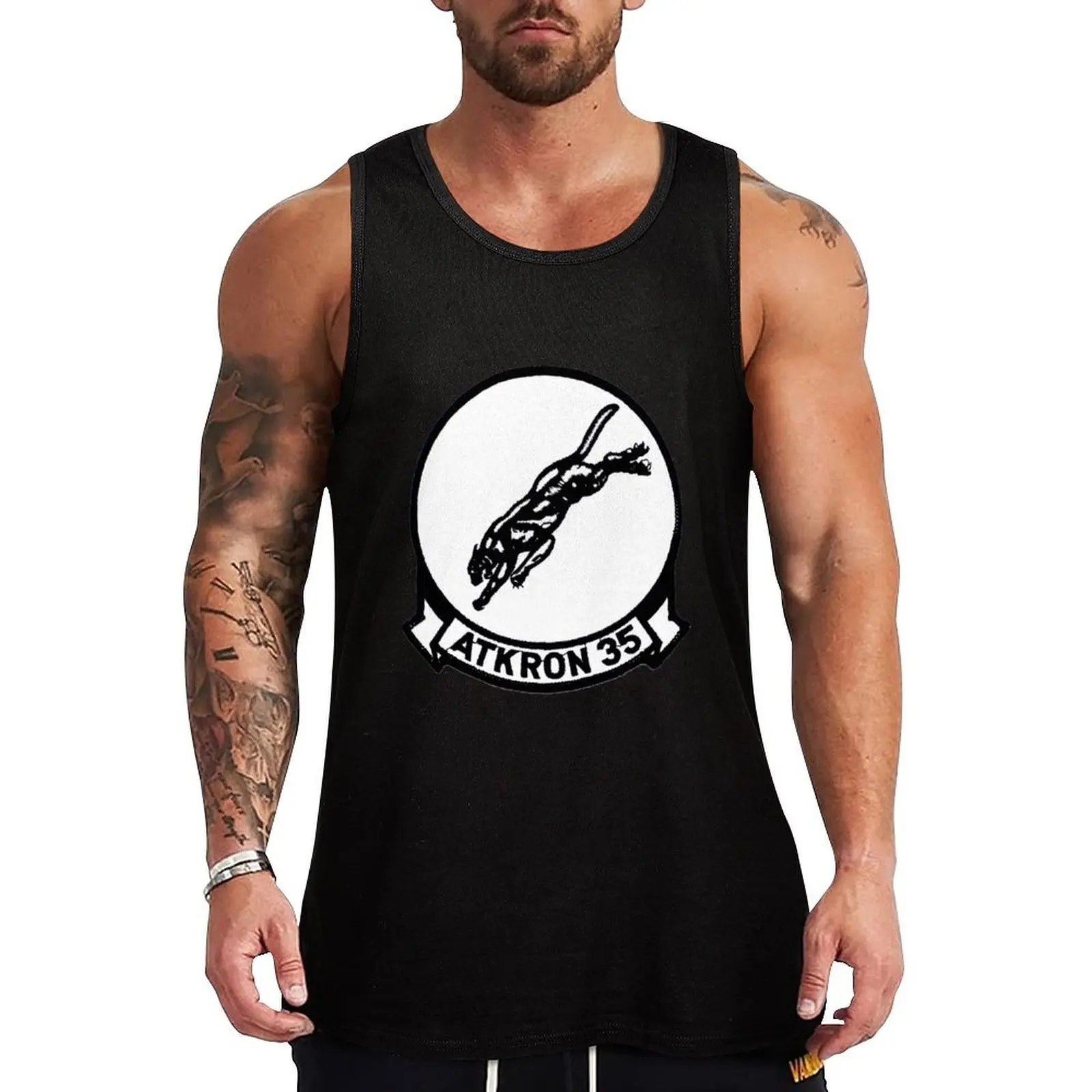 

VA-35 Black Panthers Tank Top sleeveless jackets T-shirt for fitness Men's clothing summer clothes for men