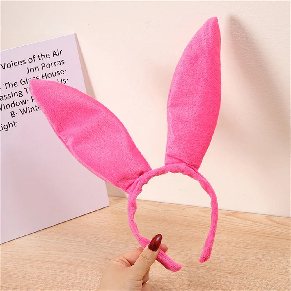 Rabbit Ears Headband Easter Hair Accessories Knotted Bunny Ears Headpiece Party Decorative Hairwear Cosplay Headwear Gifts