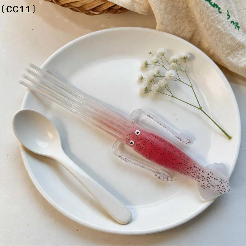 1pcs Funny Simulation Tableware Octopus Squid Shape Creative Fork For Instant Noodles Japanese Food〔CC11〕