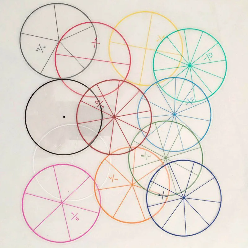 12 Stück Set Mathe Fraktionen Montessori Lernspiel zeug Kinder Unterrichts material Mittelschule Klassen zimmer – Detail 5