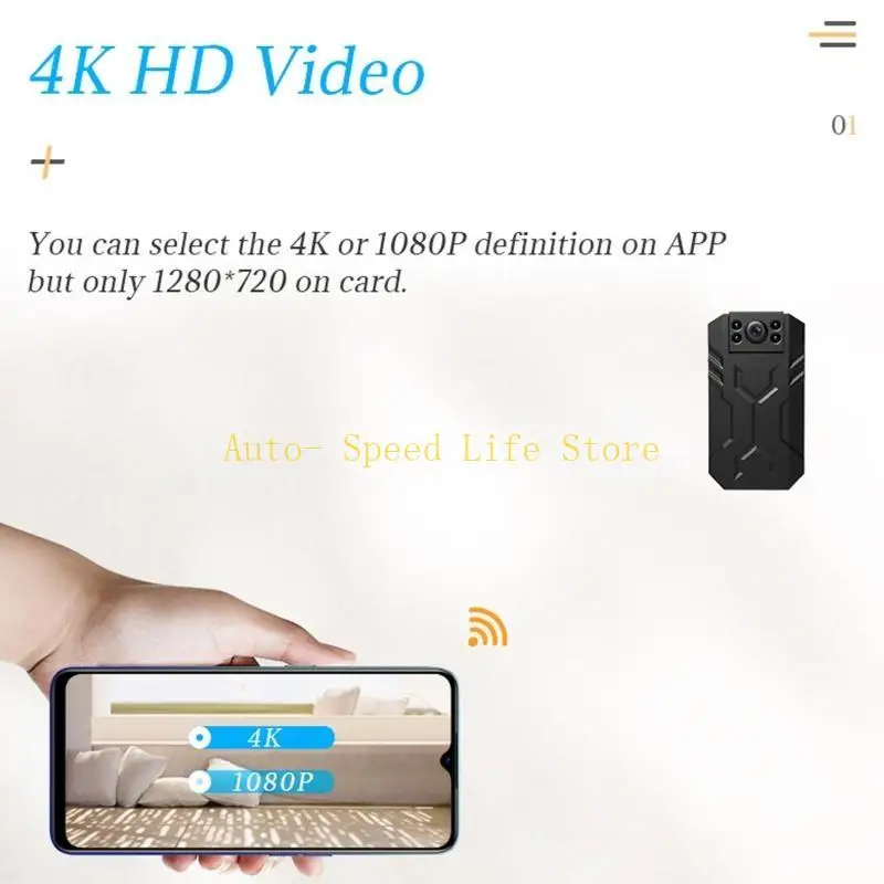 02DA كاميرا مراقبة منزلية لاسلكية 4K لكاميرا عالية الدقة تعمل بالأشعة تحت الحمراء ليلاً داخليًا وخارجيًا #5