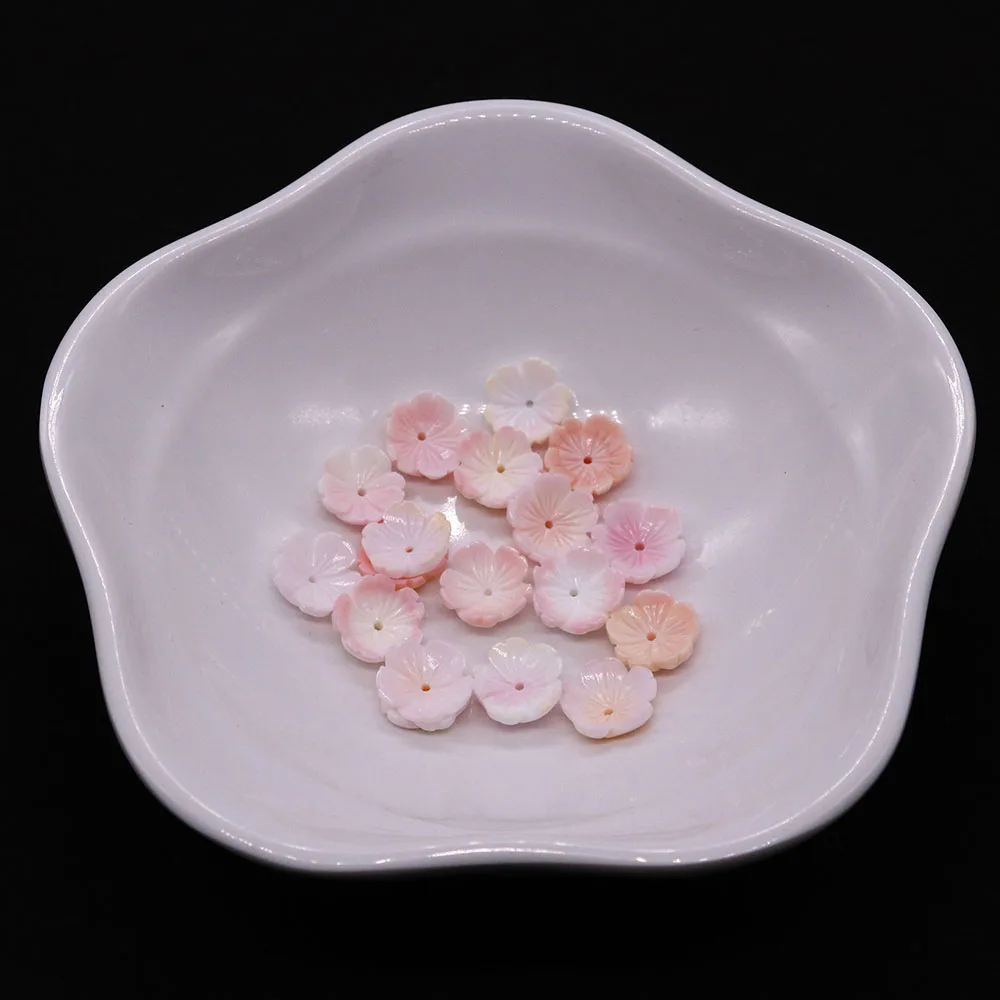 وعاء زهرة على شكل الملكة الطبيعية محارة شل الخرز 10 مللي متر ثقب واحد فضفاض حبة عقد دي اي واي سوار القرط الإكسسوار 1 قطعة