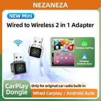 MIni 2IN1 Wireless CarPlay Dongle Wired to Wireless CarPlay Android Auto Bluetooth5.0 Wifi Plug and Play Universal Smart Adapter