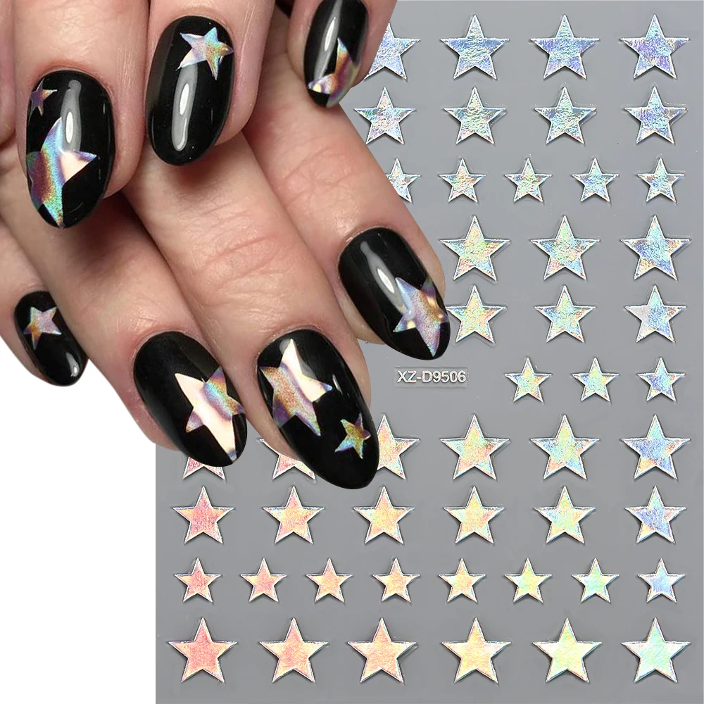 8 色 3D Y2K スターネイルステッカーセット五芒星自己粘着デカールスターライトマニキュアスライダー DIY ネイル用品装飾