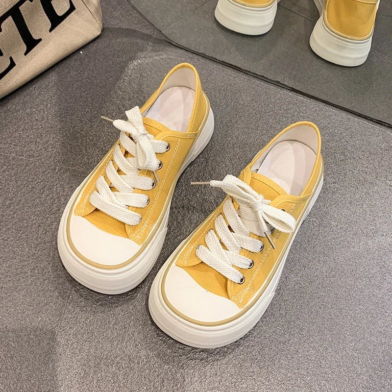 Damen Freizeitschuhe Frühling Neue Modische Koreanische Art Weiche Sohle Rutschfest Vielseitig Täglich Einfache Niedrige Canvas-Schuhe – Detail 9