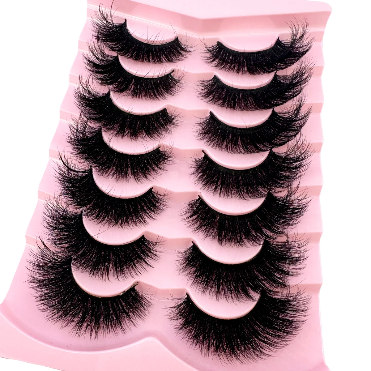 7 paires de cils 3D vison cils moelleux dramatique épais croix haut Volume doux vaporeux faux cils cils Extension de cils