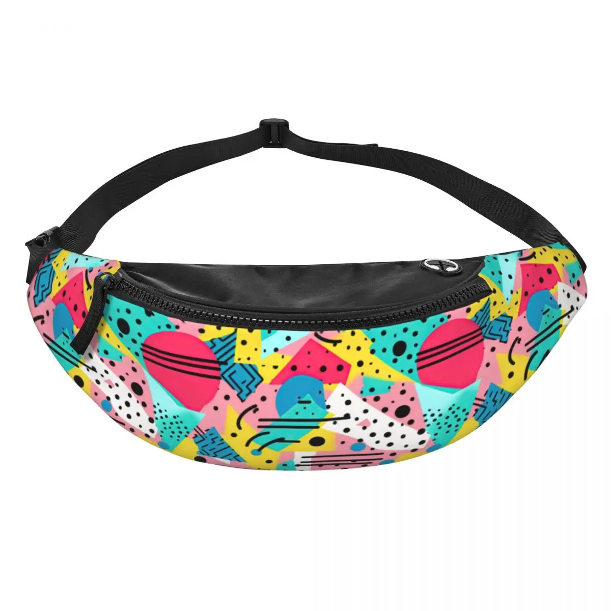 Custom Pop 80s 90s Retro Pattern Fanny Pack Women Men Fashion Crossbody Waist Bag for Traveling Phone Money Pouch