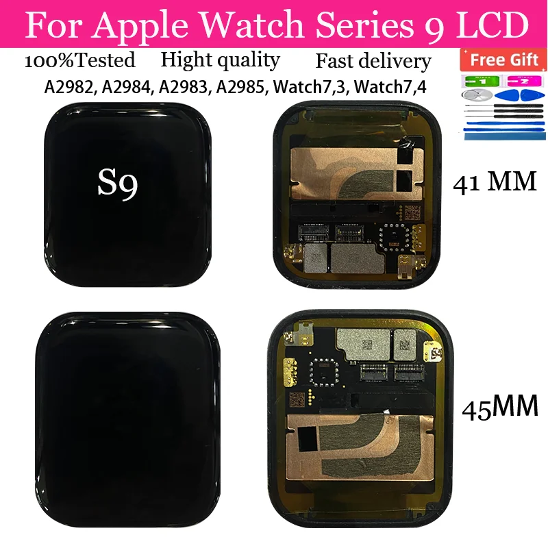 1.9 inches For Apple Watch Series 9 LCD Display Touch Panel Screen Assembly For Apple watch 9 41mm 45mm LCD Replaceme