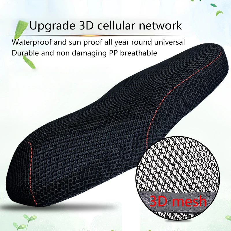 1PC Breathable Scooter Seat Covers Summer Cool 3D Mesh Motorcycle Seat Cover Cushion Anti-Slip Cover Grid Protection Pad