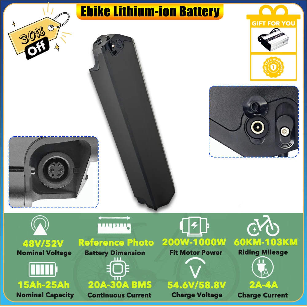 

Integrated Electric Bicycle Battery Akku 48V 52V 15Ah 17.5Ah 20Ah Lithium-ion Battery Pack for Accolmile ROCKET BEAR 1S Ebike
