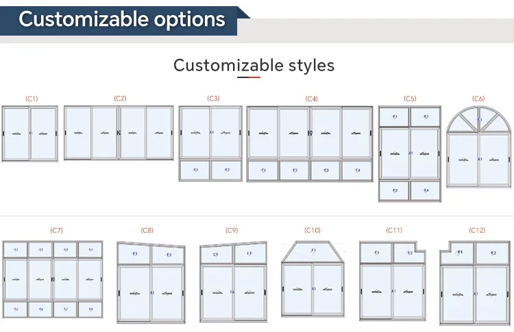 Finestra scorrevole moderna personalizzata insonorizzata per casa Finestra scorrevole in alluminio a doppio vetro con isolamento termico e freddo
