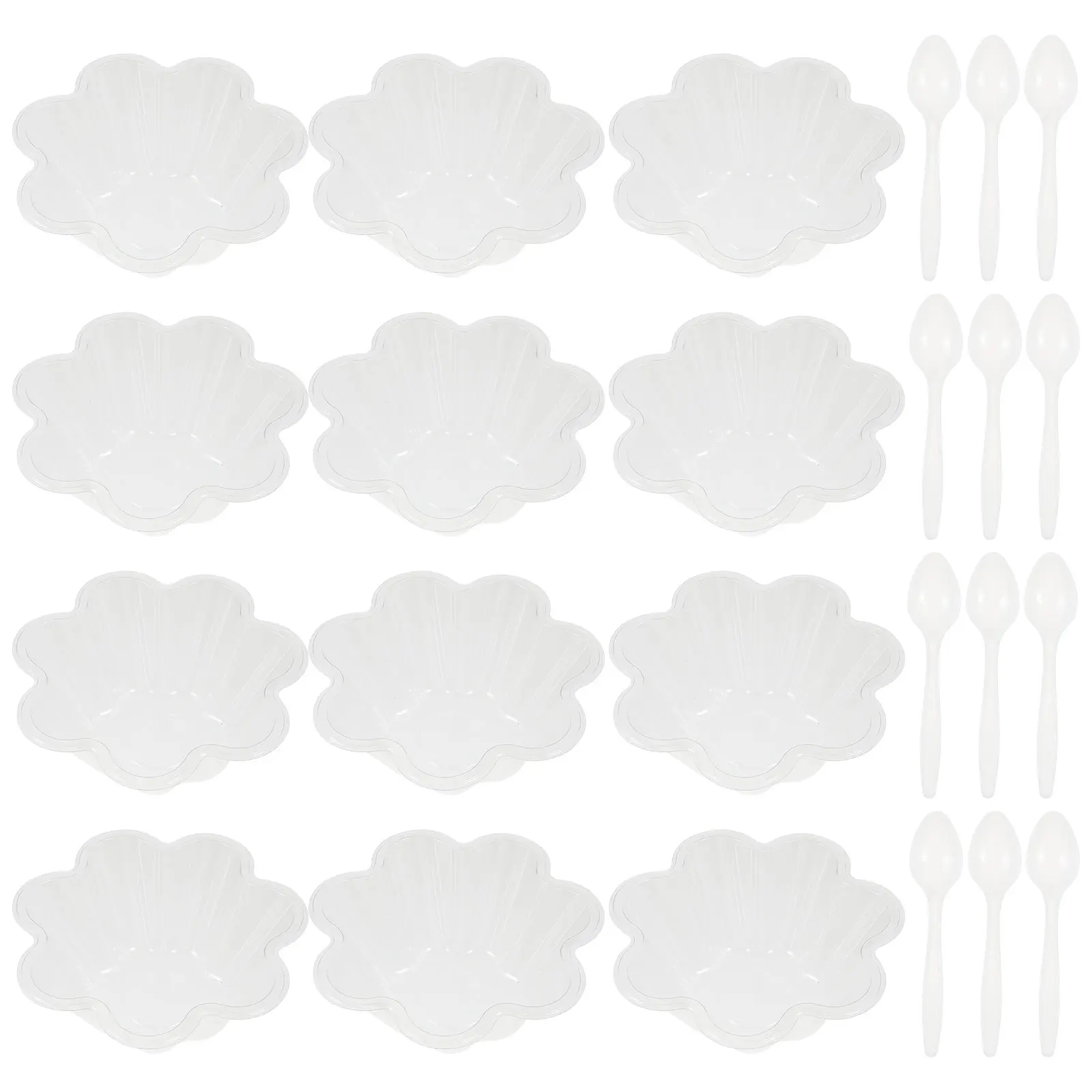 

Disposable Ice Cream Bowl Dessert Pudding Cup Mini Spoon Party Packing One Time Use Plastic Home Bowls Safe Storage Gifts