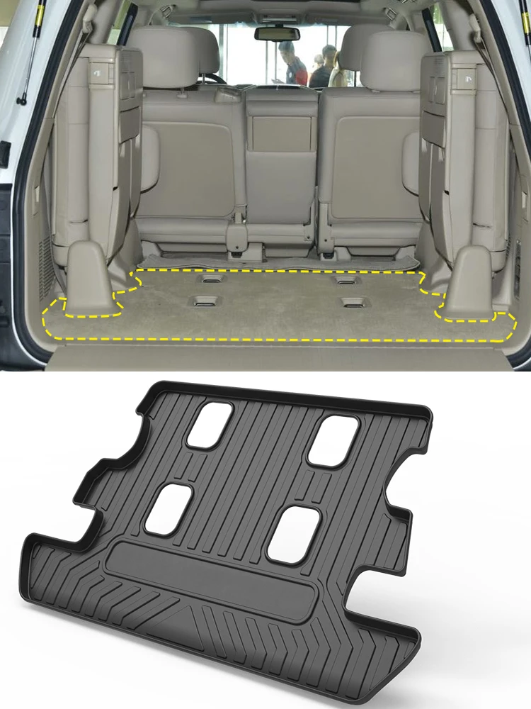 For Toyota Land Cruiser LC200 2007-2021 Car Cargo Liner box Mat TPE Anti-slip Trunk Mat Trunk Tray Carpet Upholstery Accessories