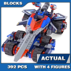 392pcs Nexoes Knights 4in1 Clay's Rumble Blade Sword Breaker Speeder 10488 Building Blocks Set Bricks Compatible with Model