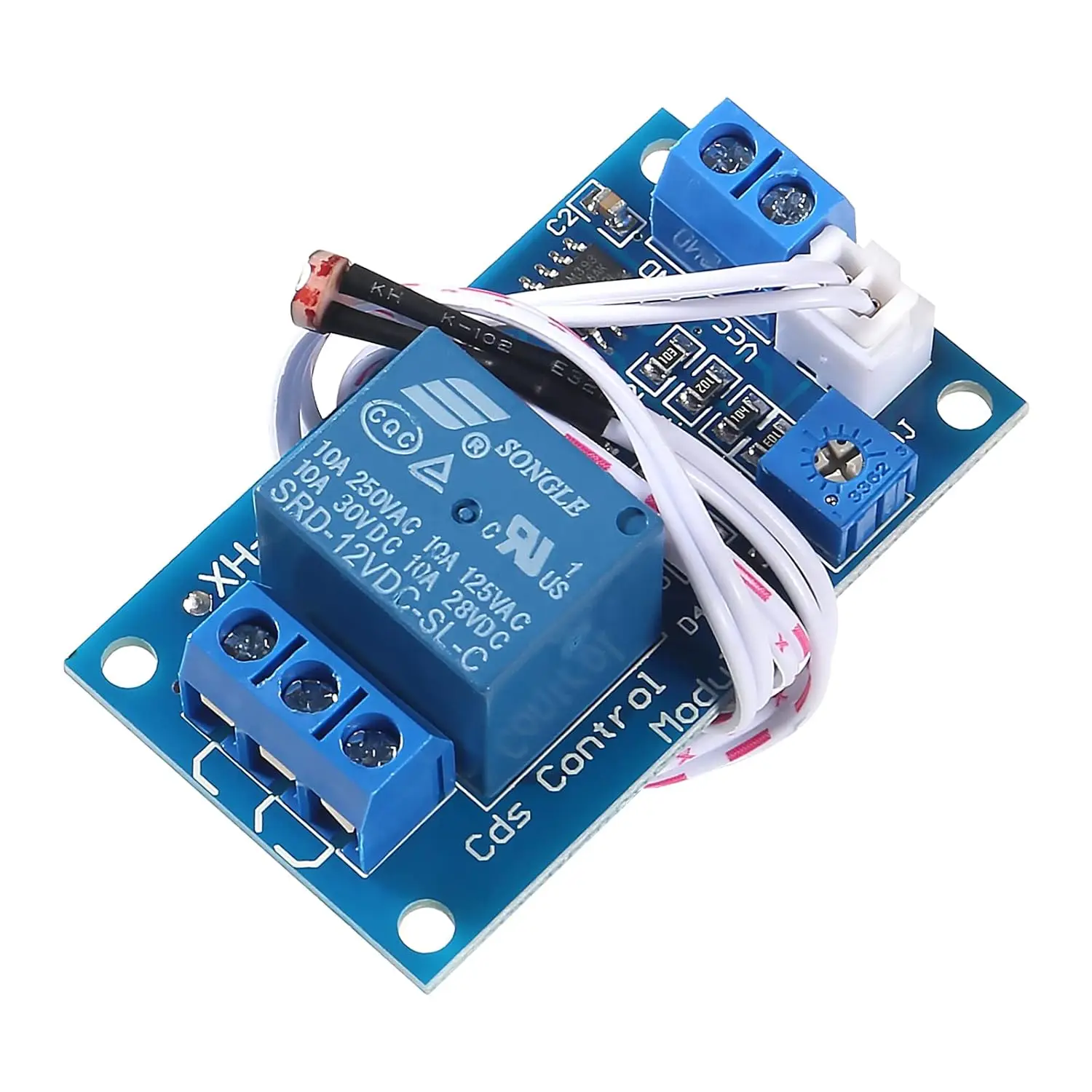 2PCS XH-M131 Light Automatic Control Module 5V 12V Light Control Relay Light Switch Photosensitive Resistor Module with Cable