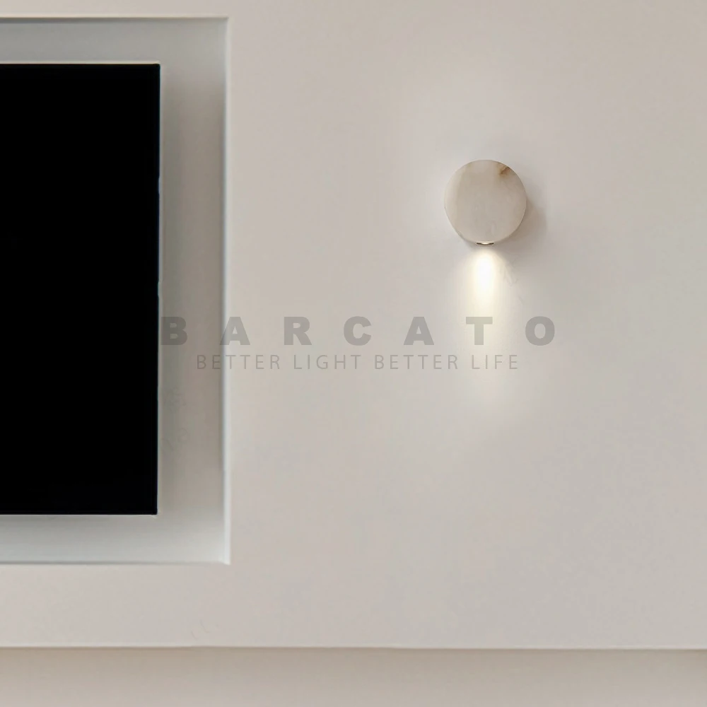 Marble Spotlight Wall Light Modern Minimalist Bedside Lighting for Living Room Bedroom Corridor LED Spotlight Wall Decoration