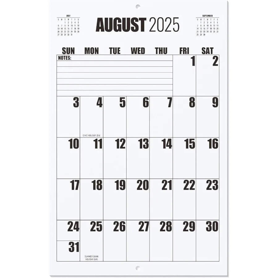

Большой настенный календарь 20252026 Большой календарь работает от Aug 2025 до grudnia 2026 22 3 4 x 14 3 4 дюйма Jumbo Большой принт с большой сеткой Настенный кабель