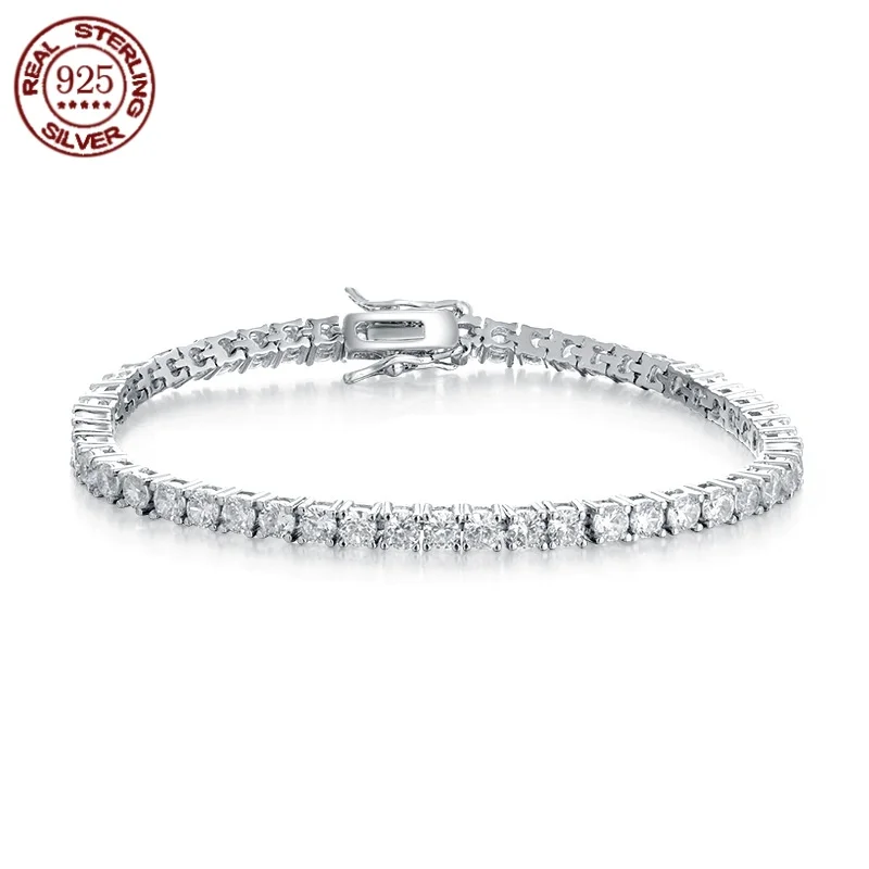 Classic 925 silver plated 18-karat gold Zircon advanced touch tennis bracelet