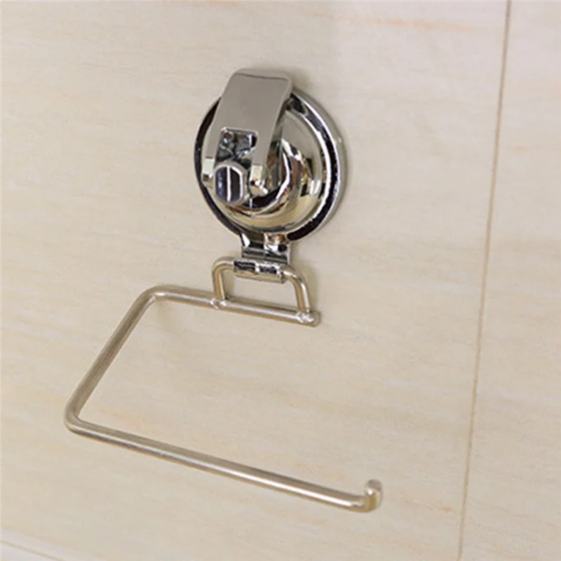 Vakuum Saugnapf Rollenpapierhalter Silber Edelstahl Tissue Rack Badezimmer WC Toilette Wandmontiertes Lagerregal LYZ
