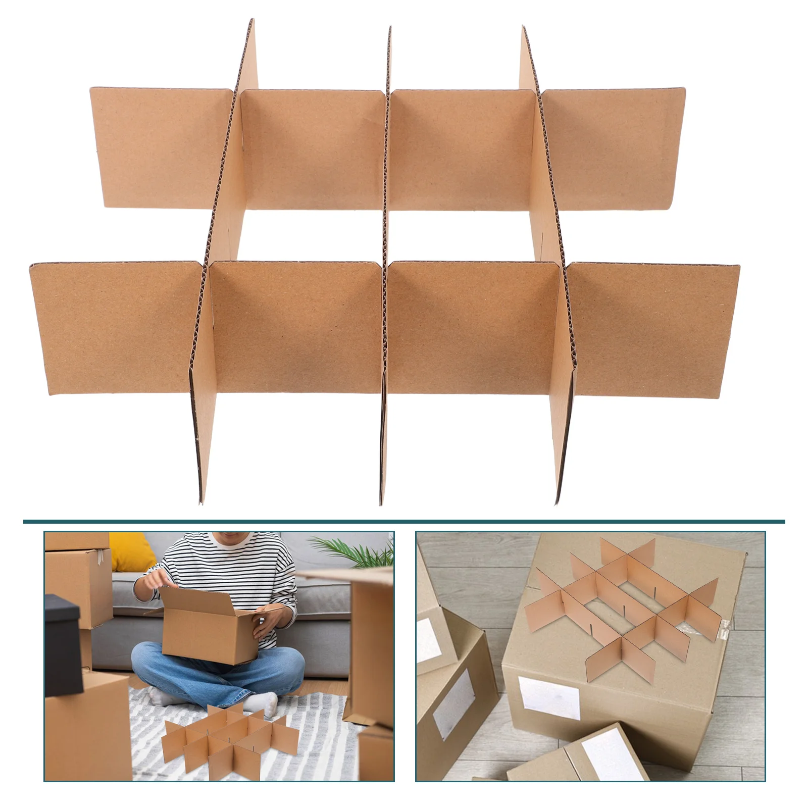 5 Kartontrennwände, 335 x 335 x 80 mm, Gitterdesign, bewegliche Boxen, Glaswaren-Verpackung, Trennwände, Boxen, idealer Versand