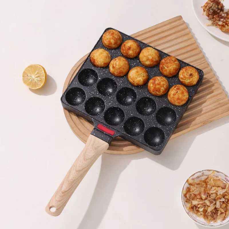20-Hole Takoyaki Pan, Non-Stick Octopus Ball Grill Plate, Gas Stove Compatible Cooking Mold for Home & Street Use