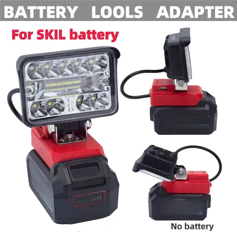 

12W LED Working Light Spotlight Portable Lamp Lantern w/USB for SKIL 20v Lithium Battery Lantern（Not Including Battery）