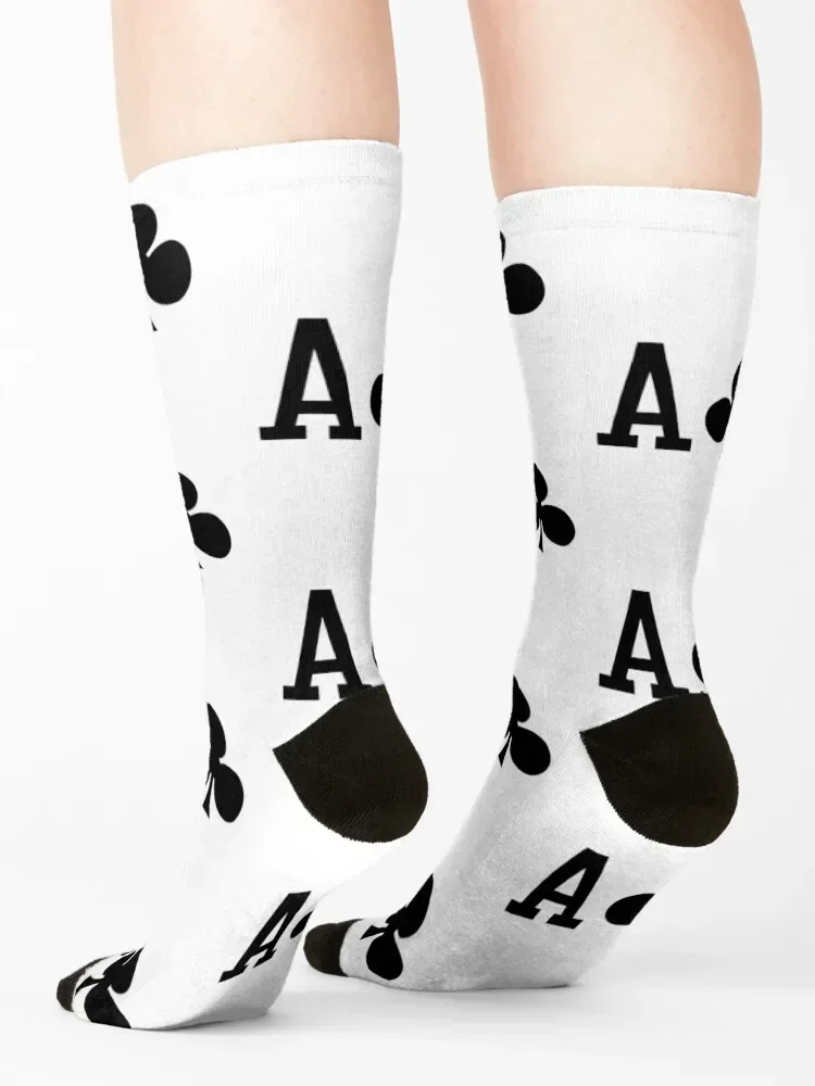 Ace Of Clubs Playing Card - Magician & Poker Player Socks Antiskid soccer moving stockings luxury with print Men's Socks Women's
