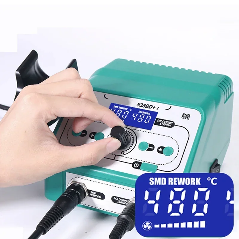 1PC Intelligent Hot Air Gun Soldering Station Two-in-one Electric Soldering Iron Digital Display Adjustable Temperature
