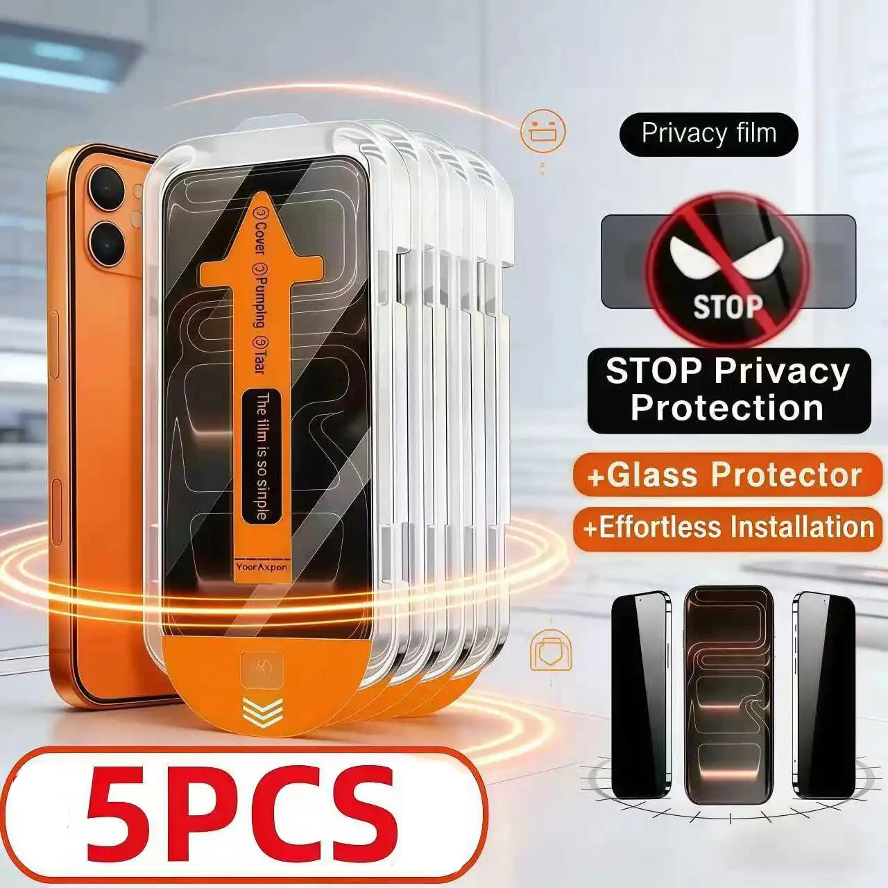 

5Pcs For Nubia Z60 Z80 Z70S Ultra Z60S Z40 Z50S Pro Dust Free Installation Tempered Glass Film Anti Spy Privacy Screen Protector