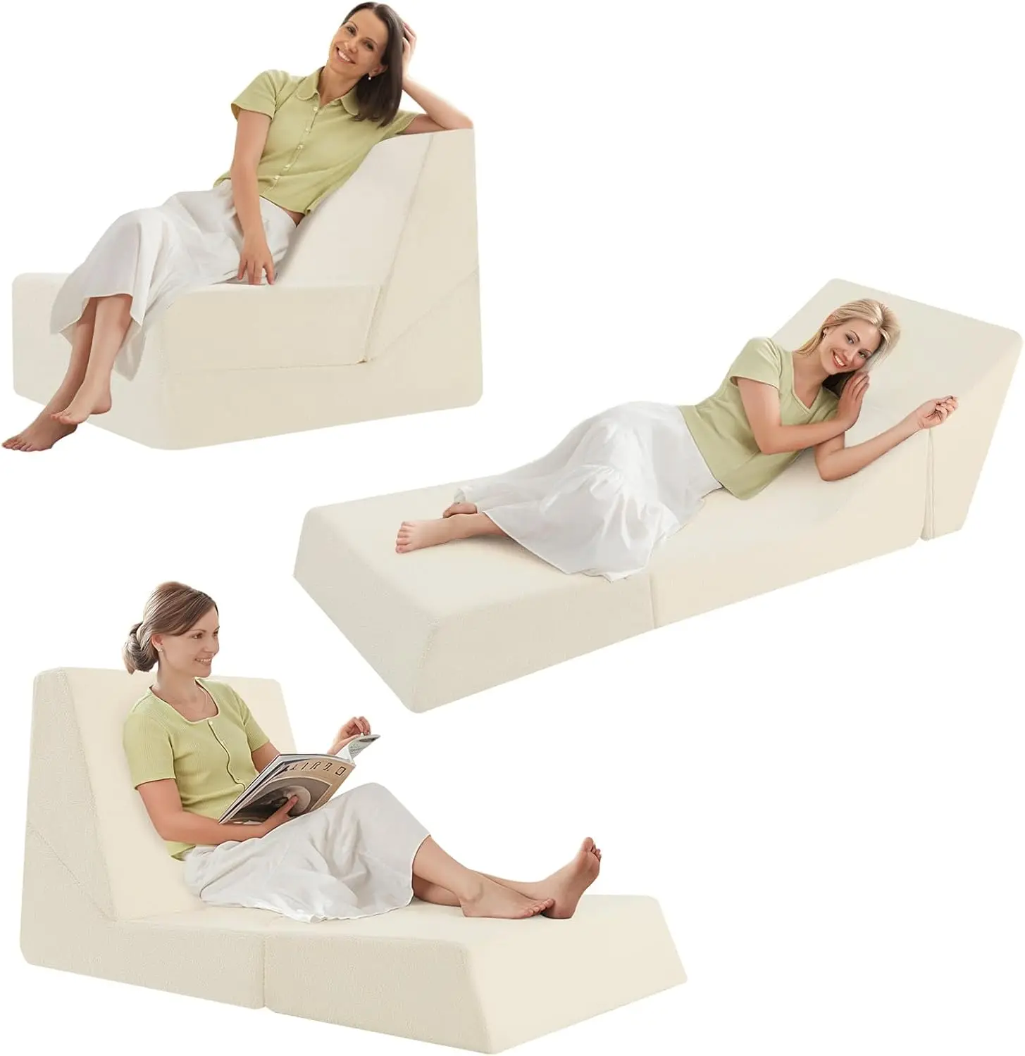 

Bonel Chair Foldable Futon Bed Sleeper For Adults, Sofa Bed Folding Mattr Fold‑Out Couch, Convertible Foam Floor Sofa Tri‑Fold