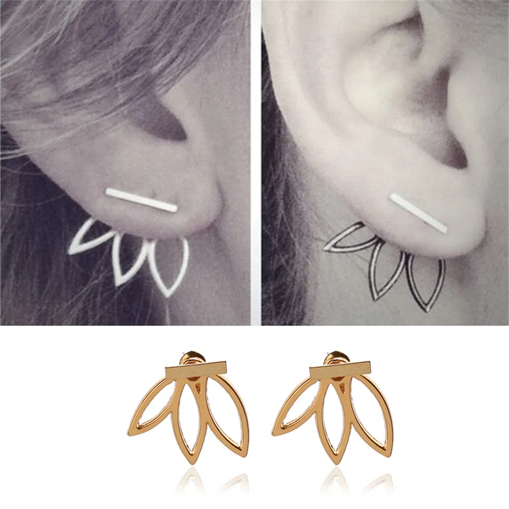 

Simple Trends Stud Earrings Lotus Charm Vintage Stud Ear Fashion Ear stud Earring Girls Womens