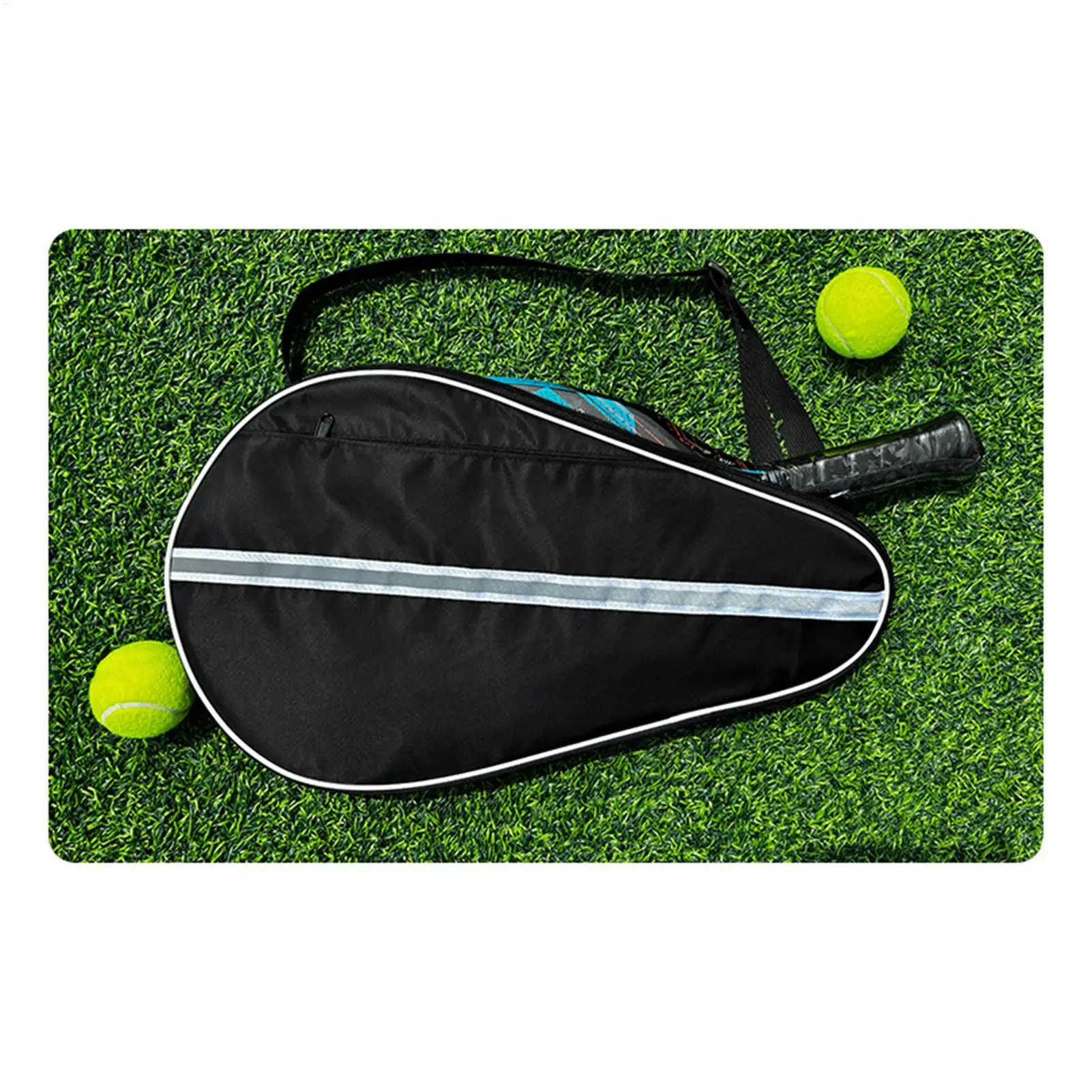 Tennis Racket Bag Adjustable Padded Portable Zipped Reflective Paddle Storage Travel Backpack For Gym Park Club Stadium Beach