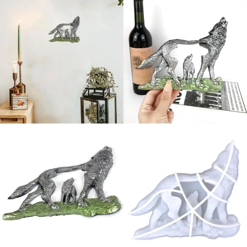 

652F Forest Wolf Wall Decor Resin Mold Wall Art Silicone Molds for Epoxy Casting Door Animal Wall Art Home Unique Decoration
