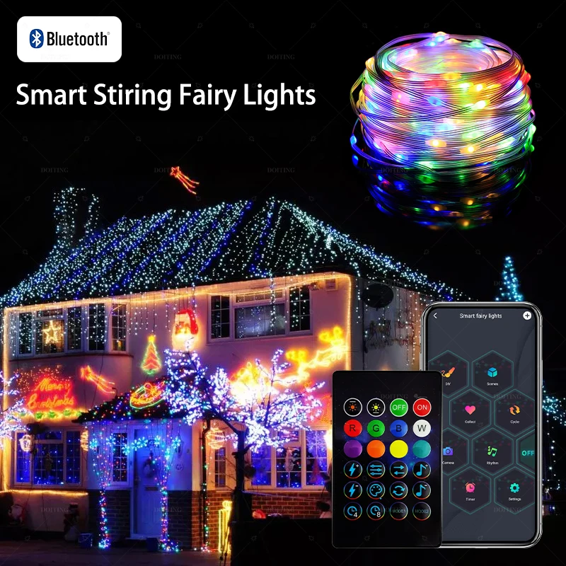 10M IP65 Cold-resistant Leather LED Light String Indoor Outdoor DIY Festival Party Garland Decor Ideal APP Smart Control