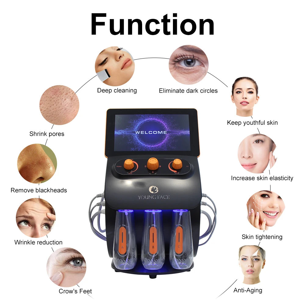 Facial Visible Small Bubble Machine Hydra Oxygen Dermabrasion Device Skin Rejuvenation Deep Cleansing Aqua Peel Beauty Salo