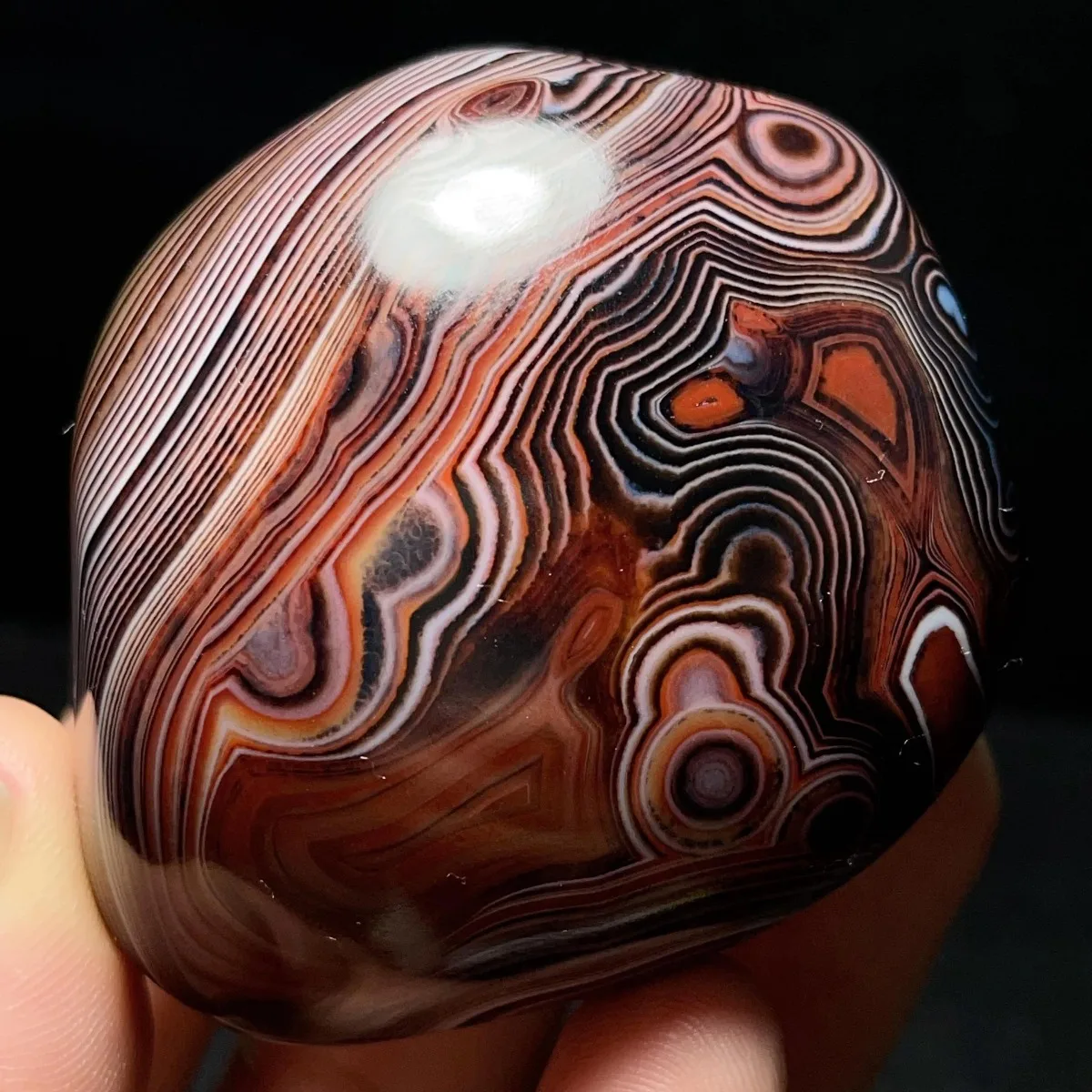 Earth Mined Banded Agate Worry Stone, Decor Stone, Tumbled Polished, Table Decor, Natural Stone, Crystal Collection