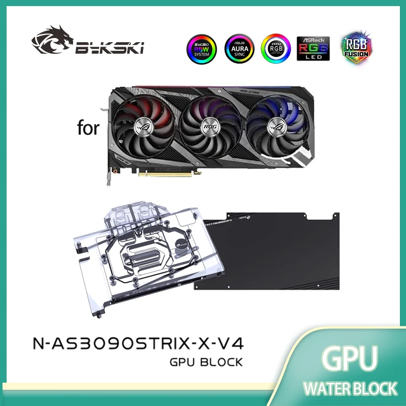 Bykski Water Block Use for ASUS RTX 3090 /3080 Strix GPU Card / Chrome-plated Red Copper Process /N-AS3090STRIX-X-V4