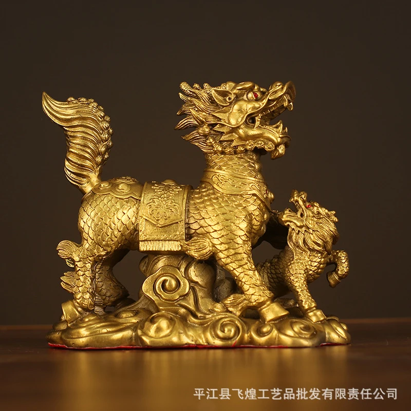 Manufacturer Wholesale Playing With Pearls, Giving Gifts, Qilin Copper Crafts, Desktop Ornaments, Antique Sta