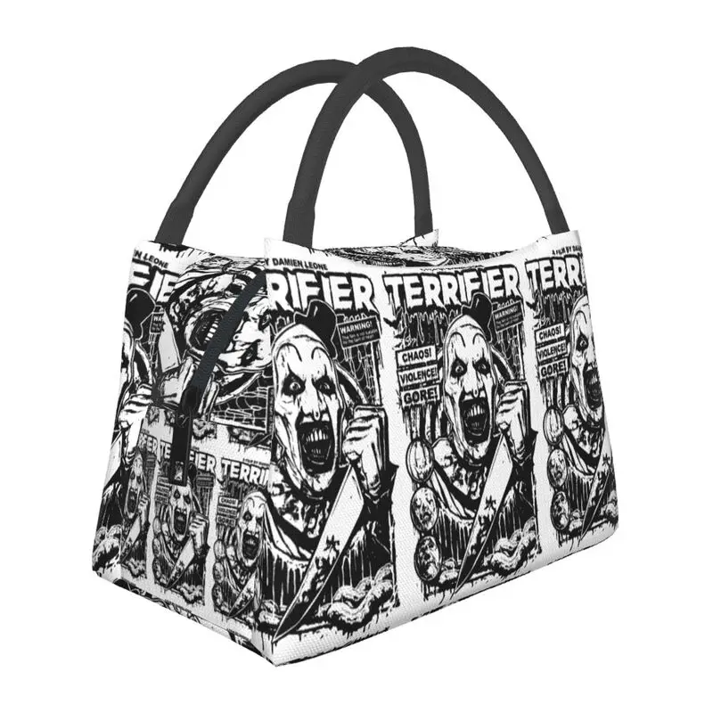 

Terrifier Movie Clown Insulated Lunch Bag for Women Resuable Halloween Horror Thermal Cooler Lunch Box Work Picnic