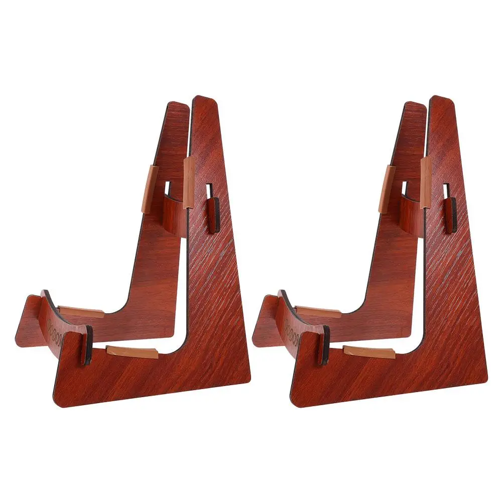 

2 Pcs Violin Stand Holder Detachable Wooden Floor Bracket Holders Ukulele Support