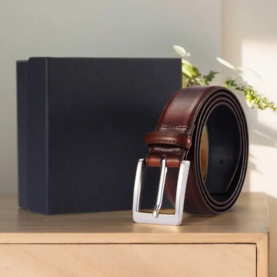 Men's Genuine Leather Dress Belts, Handmade, Adjustable, Durable, Suitable For Work, Business, And Leisure, With A Gift Box SM25061243399419119