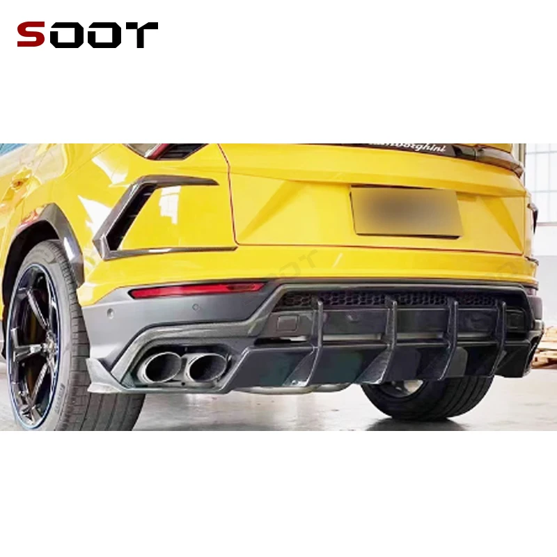 For Lamborghini Urus 2018-2021 Carbon Fiber/Forged carbon Car rear wind knife Rear Bumper Spoiler Spliteer Flank Cover Auto Part